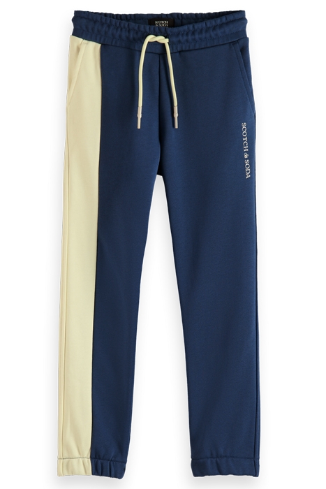 COLOUR BLOCK SWEATPANTS IN ORGANIC COTTON STORM BLUE/GLOW CO 5
