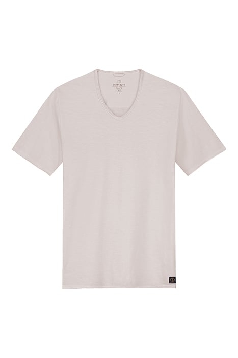 BASIC V-NECK TEE SLUB JERSEY PEARL 3