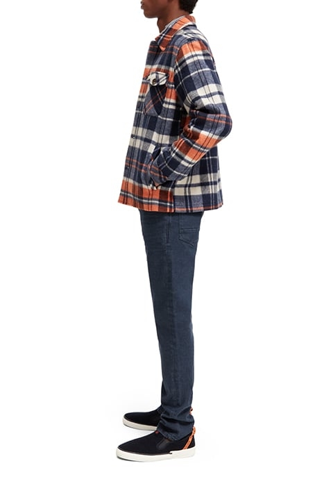 BRUSHED WOOL-BLEND CHECKED OVERSHIRT BLUE CHECK 6