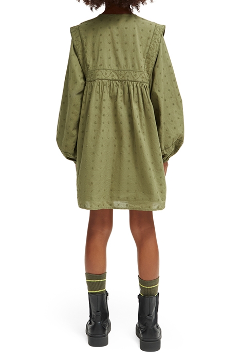 BRODERIE ANGLAISE PANEL DRESS MILITARY 3