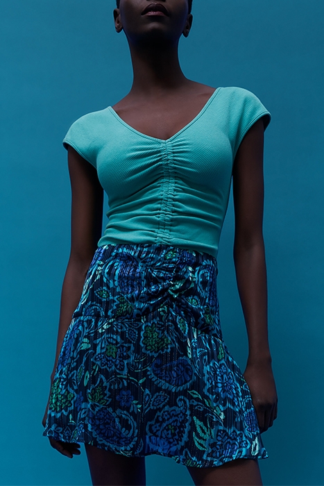 PSYCHEDELIC FLORAL PRINT A-LINE SHORT SKIRT 4