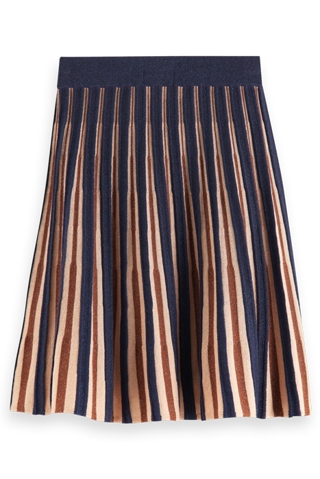 PLEATED KNITTED GLITTER MIDI SKIRT LUREX STRIPE 5