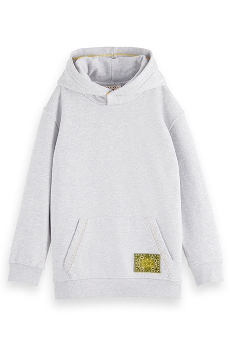 RELAXED FIT ARTWORK HOODIE IN ORGANIC COTTON GREY MELANGE 3