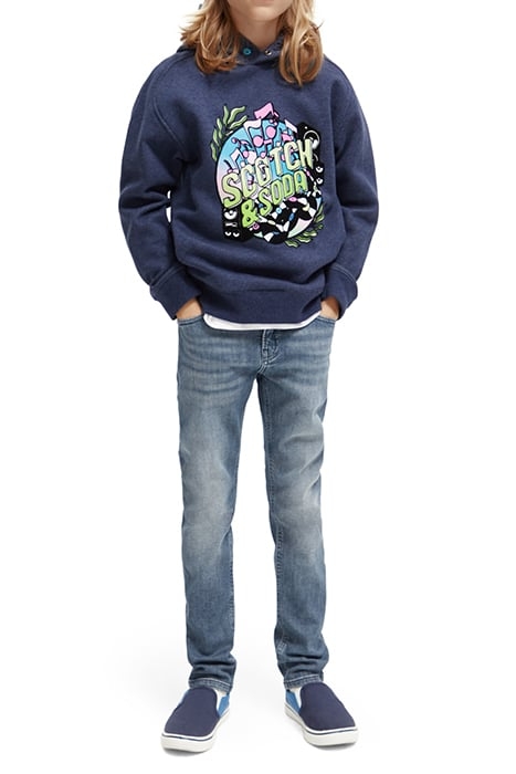 RELAXED FIT ARTWORK HOODIE NIGHT MELANGE 3