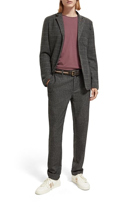 STUART- WOOL-BLEND YARN-DYED CHINO GREY BLACK HERRINGBONE 3