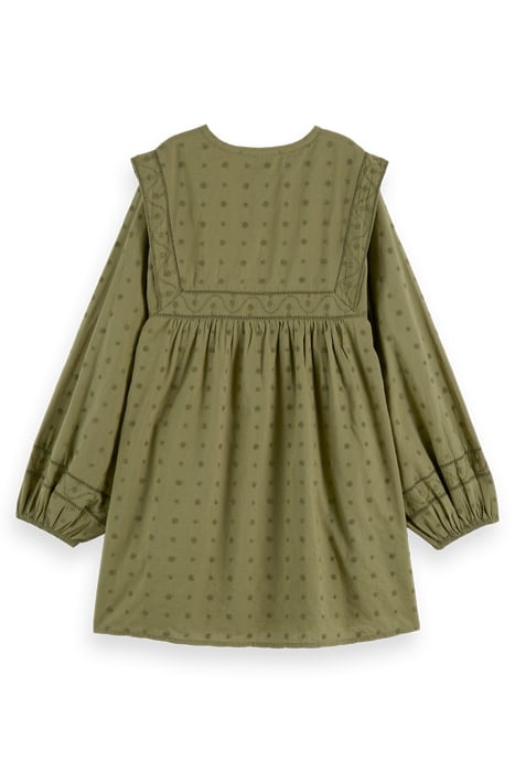 BRODERIE ANGLAISE PANEL DRESS MILITARY 5