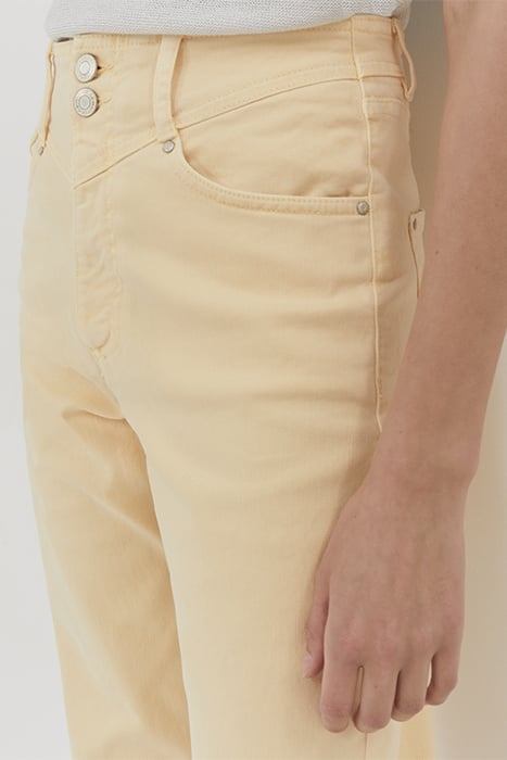 YELLOW ORGANIC COTTON MID WAIST CROPPED SLOUCHY JEANS 4