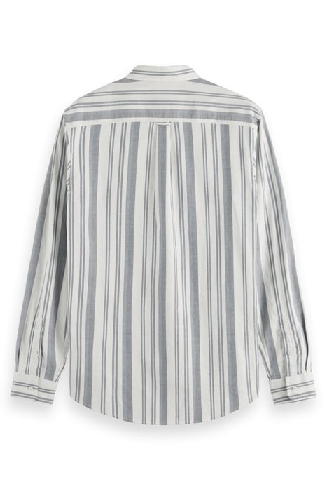 ESSENTIAL OXFORD STRIPE SHIRT ECRU NIGHT STRIPE 5