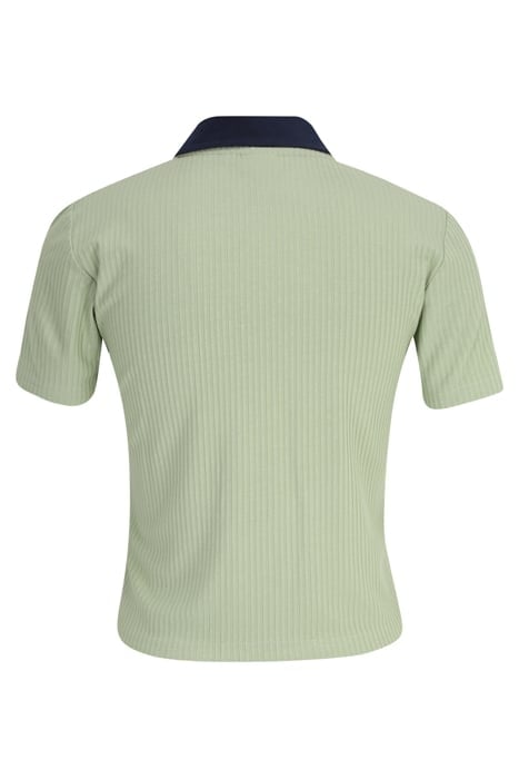 LOOKNOW RIBBED POLO SHIRT SMOKE GREEN 5
