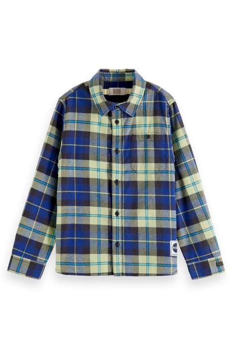 YARN-DYED CHECK FLANNEL SHIRT IN ORGANIC COTTON BLUE MULTICO 4