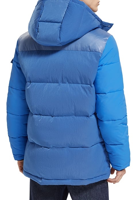 MID LENGTH FABRIC MIX PUFFA JACKET RHYTHM BLUE 2