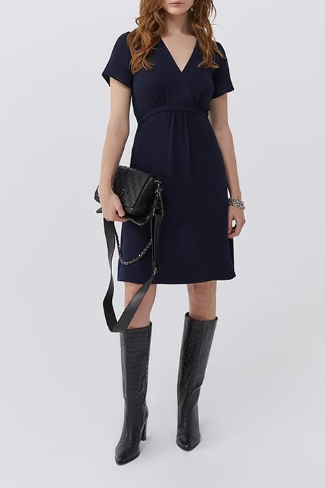 NAVY DRESS WITH LACED BACK 3