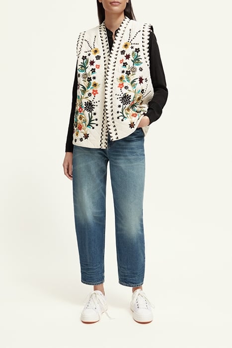 EMBROIDERED GILET ECRU 6