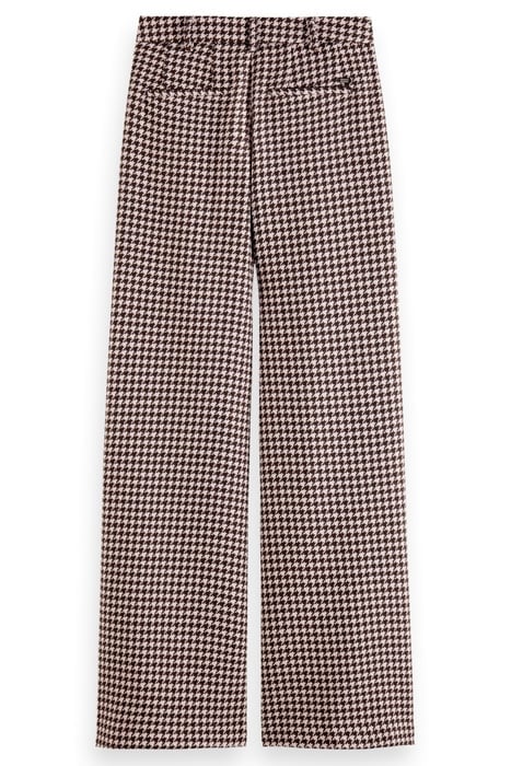 HANA - HOUNDSTOOTH HIGH RISE WIDE LEG PANTS HOUNDSTOOTH PINK 5