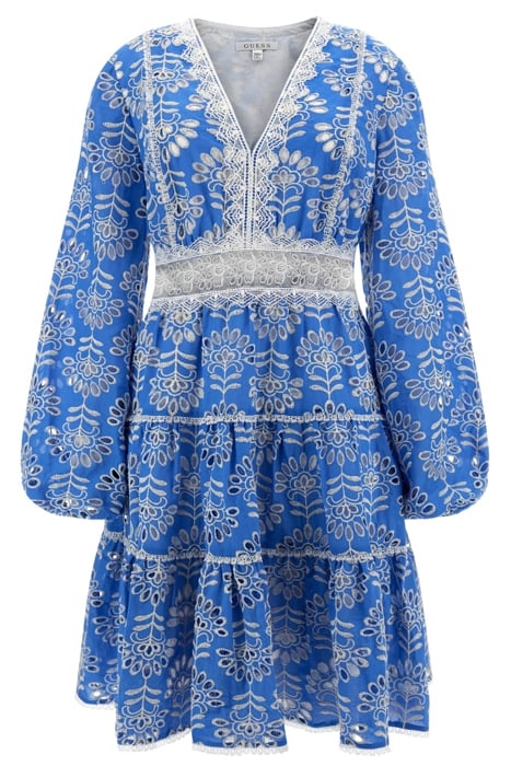MARCIANO BY GUESS LS ISLA EMB DRESS CLEARLY BLUE MULTI 4