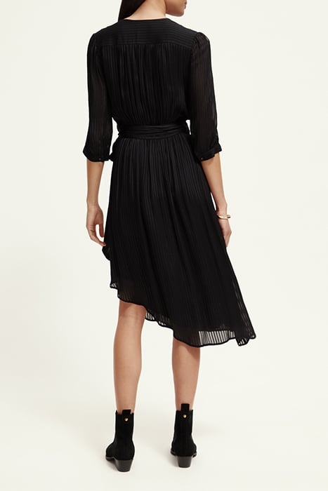 ASYMMETRIC WRAP DRESS BLACK 3