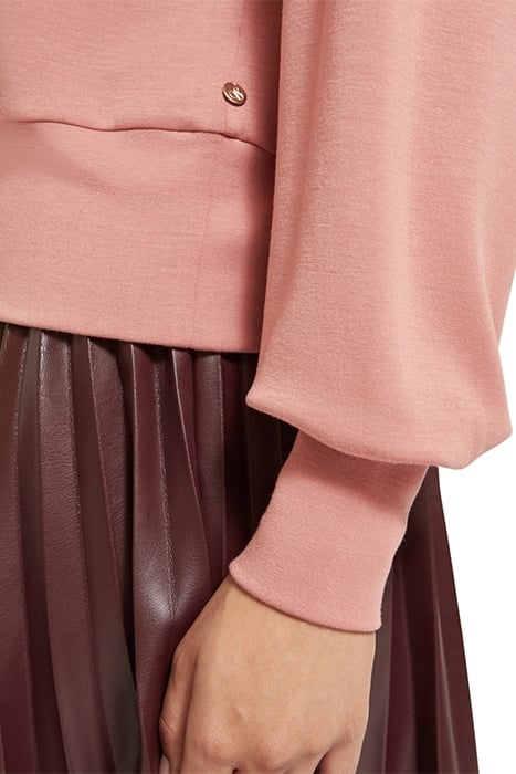 OPEN V-NECK BEADED SWEATSHIRT DUSTY ROSE 7