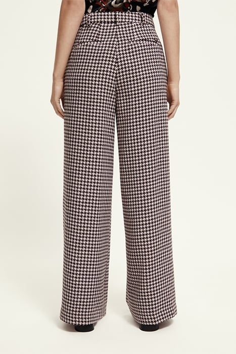 HANA - HOUNDSTOOTH HIGH RISE WIDE LEG PANTS HOUNDSTOOTH PINK 2