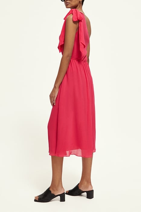 ONE SHOULDER DRESS WITH BOW DETAIL POP PINK 7