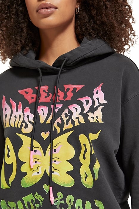 AMSTERDAM BEAT RELAXED FIT WASHED HOODIE EVENING BLACK 6