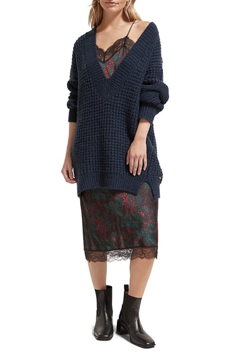 V-NECK OVERSIZED TEXTURED PULLOVER NIGHT 3