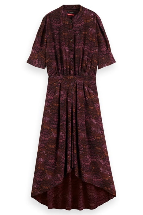 MIDI DRESS WITH HIGH LOW HEM FEATHER BORDEAUX 4