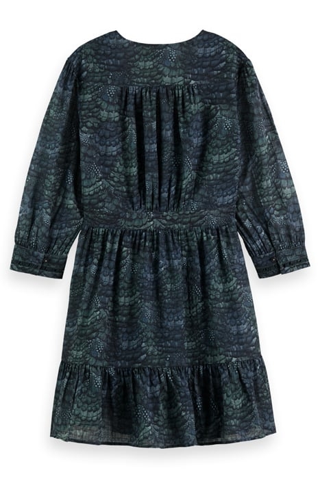 WRAP MINI DRESS FEATHER BOTTLE GREEN 5