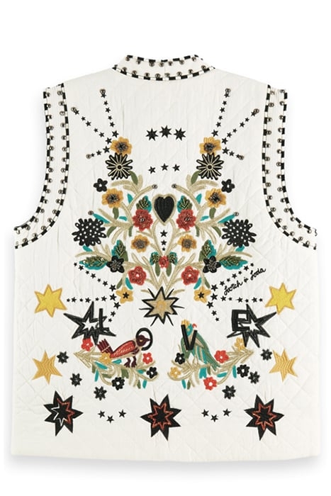 EMBROIDERED GILET ECRU 5