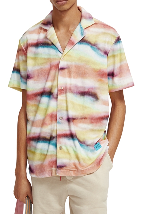 AOP TOWELING SHIRT BLURRED LANDSCAPE PINK 1