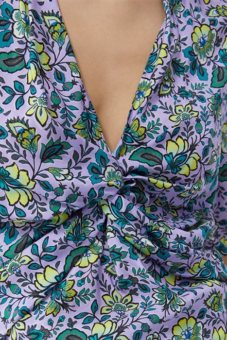LILAC XL FLOWER PRINT DRAPED BLOUSE 7