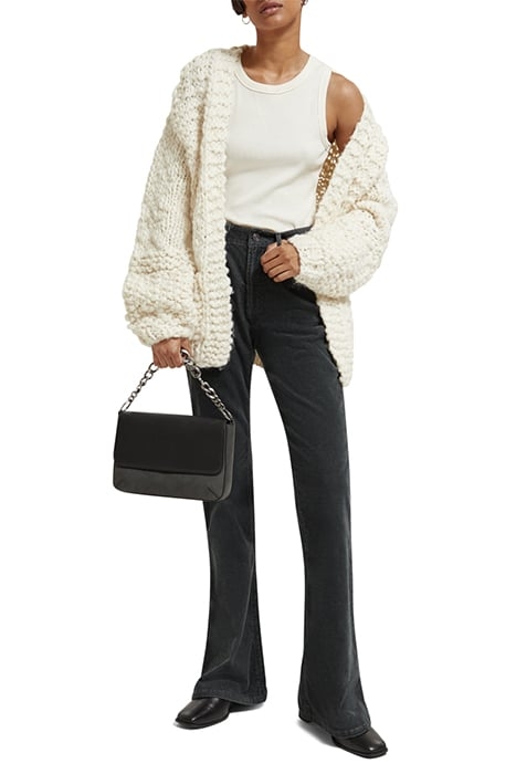 THE CHARM - HIGH RISE FLARED PANTS IN GARMENT DYE CORDUROY A 3