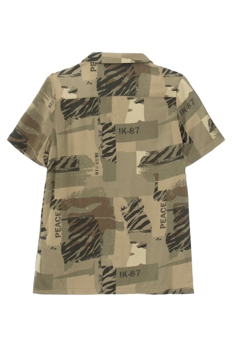 BOYS’ KHAKI CAMOUFLAGE PRINT LENZING™ ECOVERO™ SHIRT 3