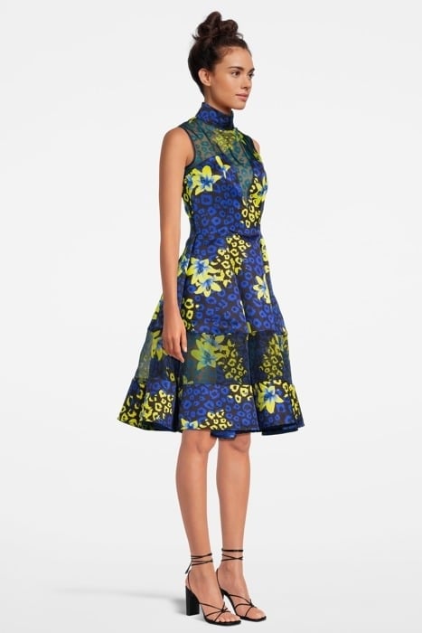 WOMEN‘S FLORAL FABRIC MIDI DRESS BLUE LILLY PRINT 4