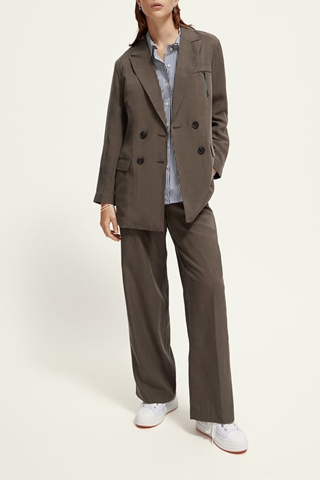 DRAPEY DOUBLE BREASTED BLAZER DARK TAUPE 3