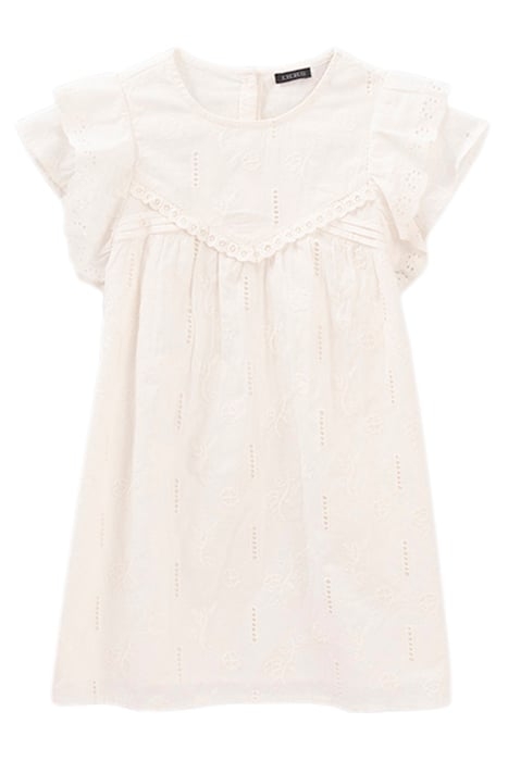 GIRLS’ OFF-WHITE DRESS WITH LACE AND EMBROIDERY 2