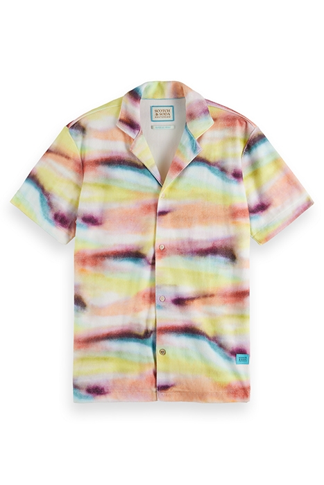 AOP TOWELING SHIRT BLURRED LANDSCAPE PINK 4