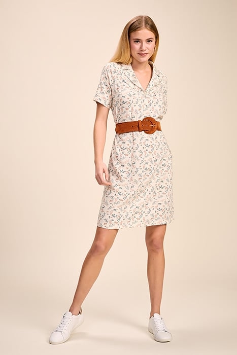 RELIGIO - IVORY SHIRT DRESS WITH PLANT BOUQUET PRINT 4