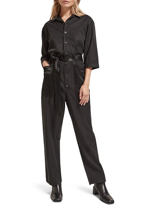 BEADED COLLAR JUMPSUIT EVENING BLACK 2
