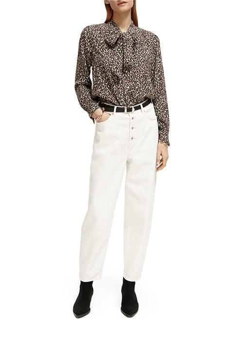 SHIRT WITH TIE NECK CREATURES OF THE NIGHT FIELD GREEN 3