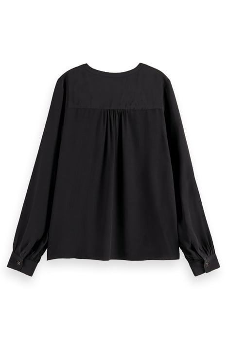 LACE UP TOP WITH BALLOON SLEEVES EVENING BLACK 5