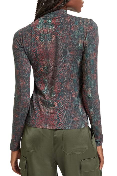 ALL OVER PRINTED MOCKNECK LONG SLEEVED SHIRT SNAKE 2