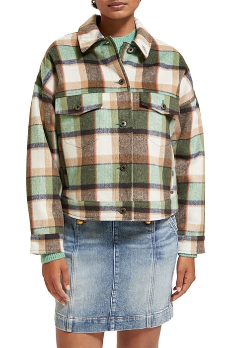 GREEN CHECK SHORT JACKET FROZEN MINT CHECK 1
