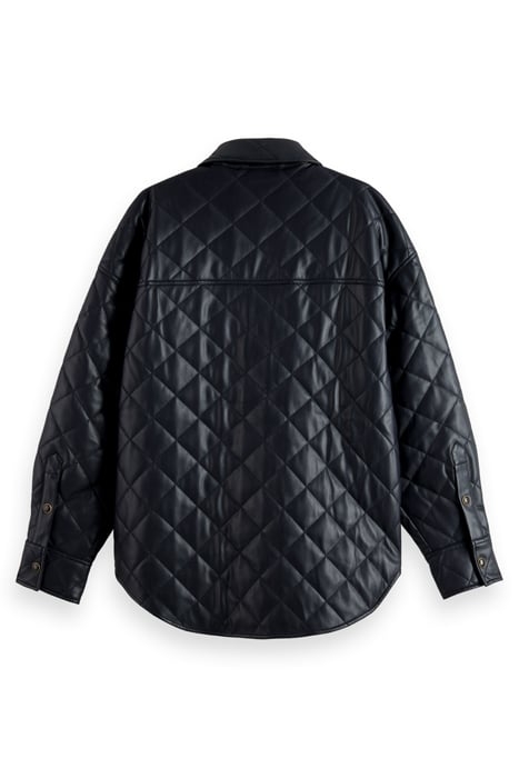 FAUX LEATHER QUILTED SHIRT JACKET NIGHT 5
