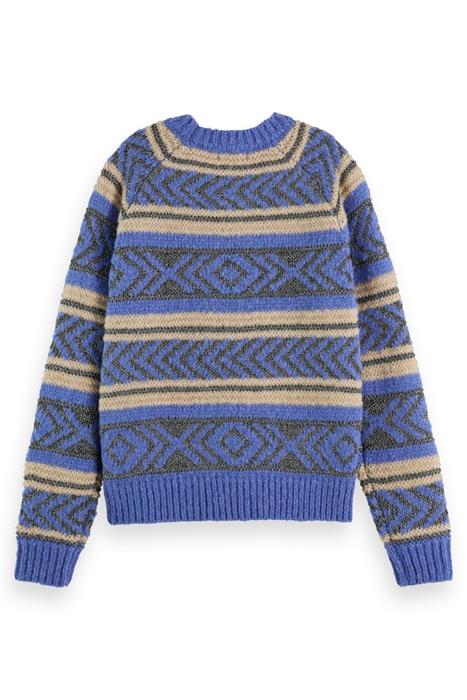 METALLIC FAIR ISLE PULLOVER DUTCH BLUE 5