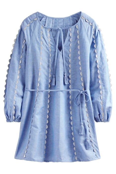 RIC RAC LINEN MINI DRESS LIGHT CHAMBRAY 3