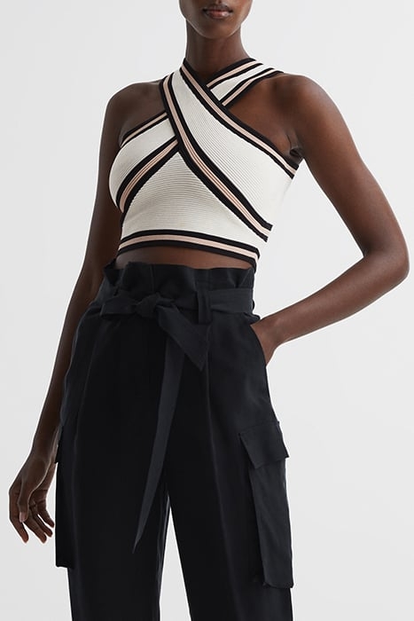 DARLA-HALTER TANK TOP CAMI IVORY 1