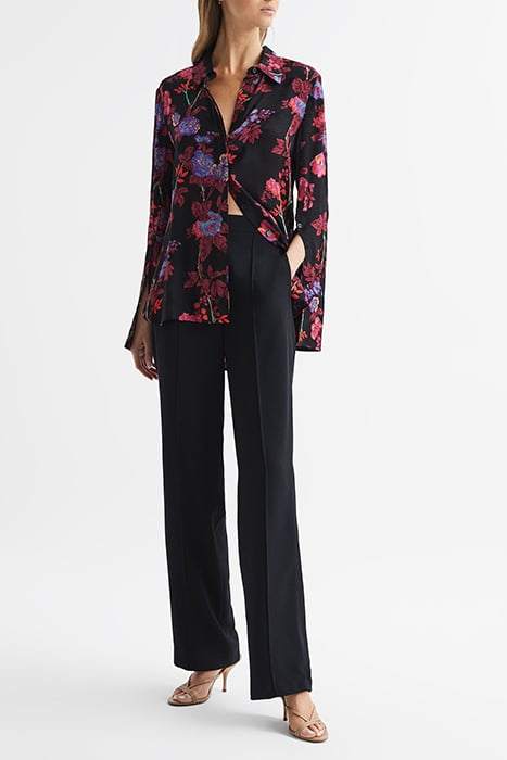 POLLY-TEXTURED BLOUSE BLACK/PINK 3