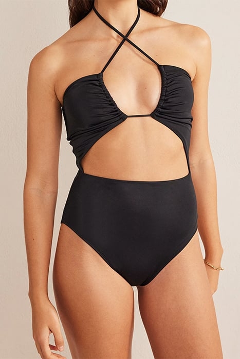 CUT-OUT DETAIL STRING SWIMSUIT BLACK 1