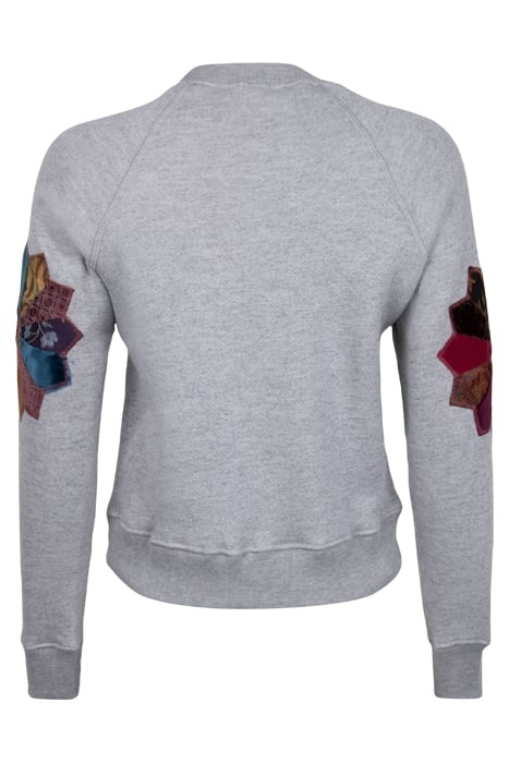CLASSIC RAGLAN CREWNECK HEATHER GREY PATCHWORK 2