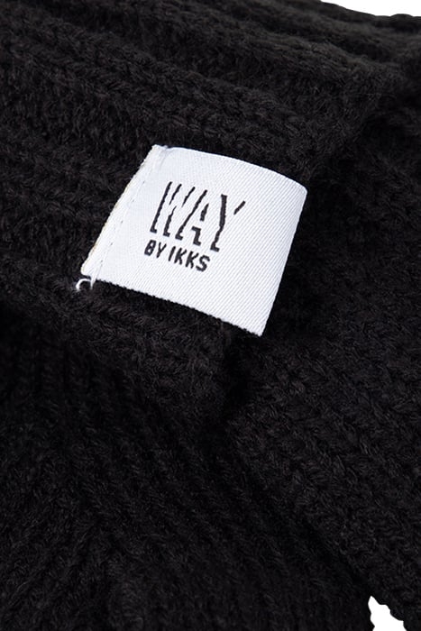 GIRLS’ BLACK KNIT GLOVES BLACK 3